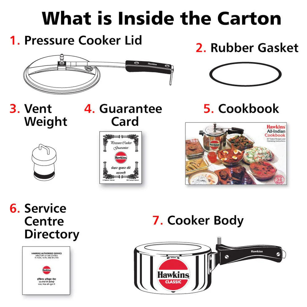 Hawkins Classic Aluminium Inner Lid Pressure Cooker