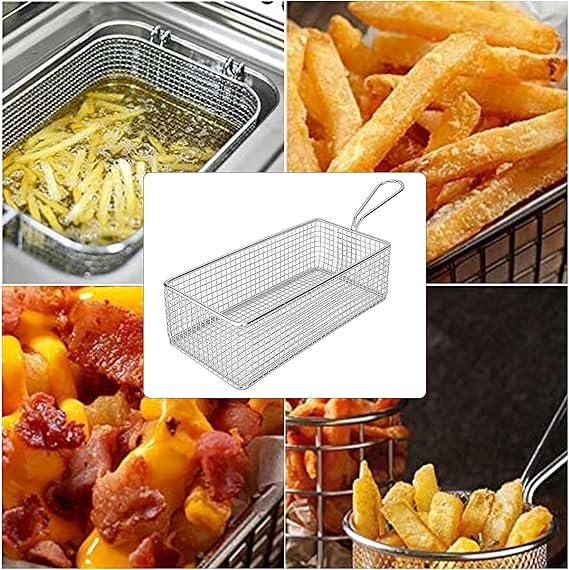 Tomotato Chip Basket, Stainless Steel Chip Basket, Fried Food Basket for Family Restaurant