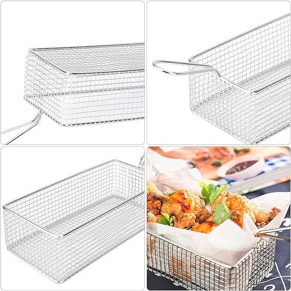 Tomotato Chip Basket, Stainless Steel Chip Basket, Fried Food Basket for Family Restaurant