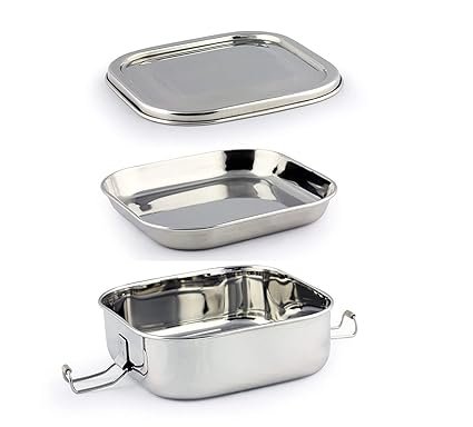 JVL Stainless Steel Rectangular Big Lunch Box