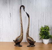 Brass Duck Pair Black Statue Home Decor