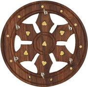 Wooden Flower Round Key Holder