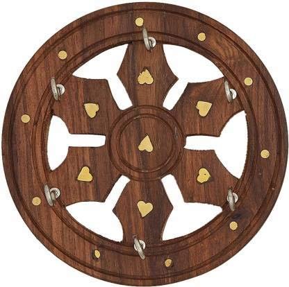 Wooden Flower Round Key Holder