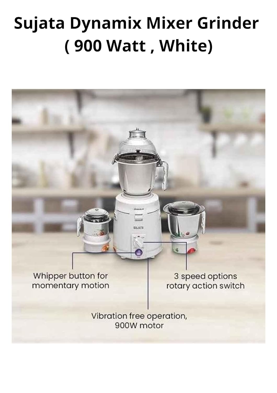 Sujata Mixie Dynamix  White  900 W