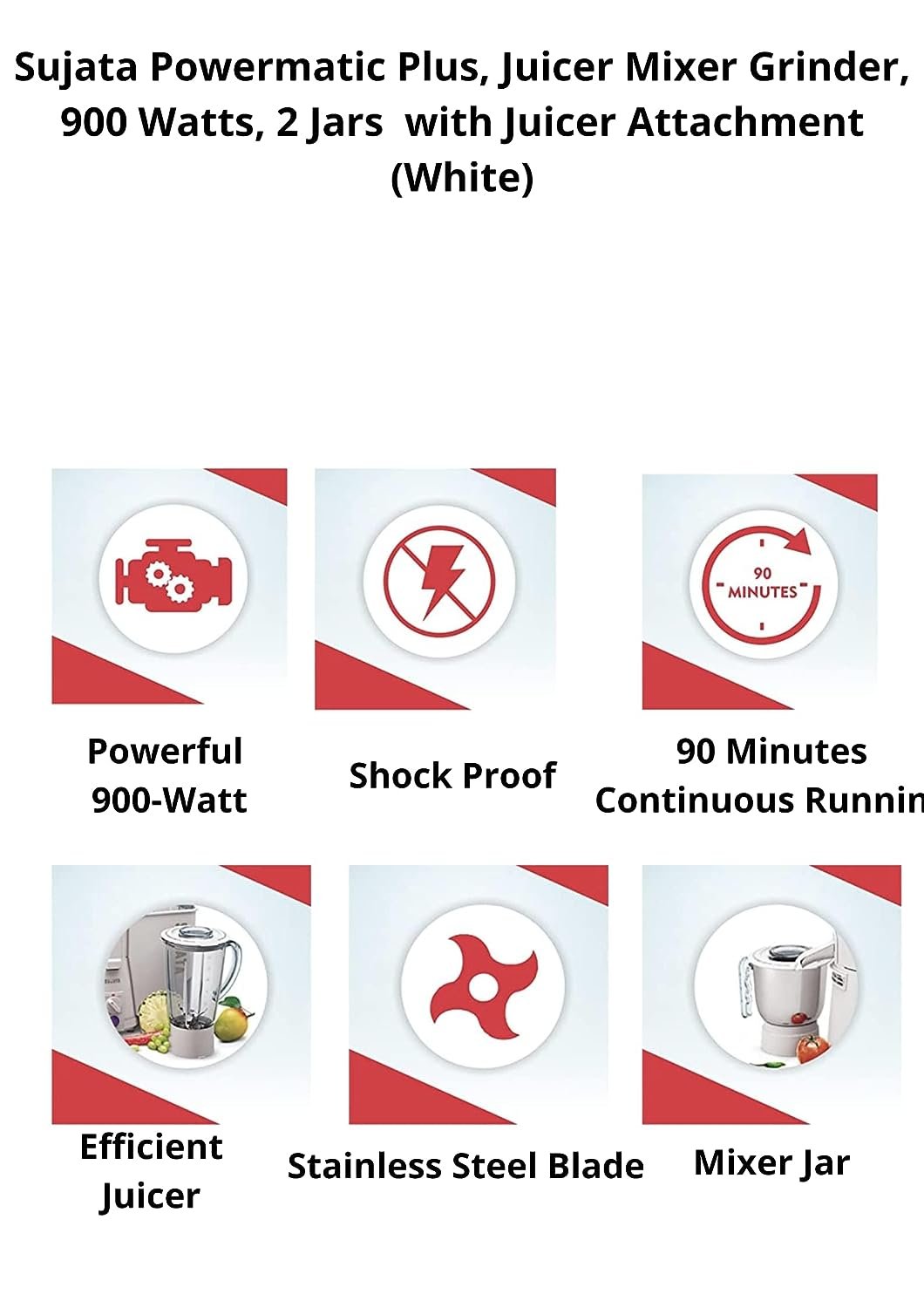 Sujata Juicer Powermatic Plus  White  900 W