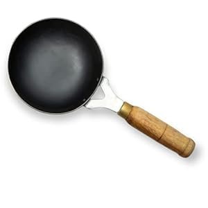Iron Vagaria with Wooden Handle Fry Pan / Tadka Pan