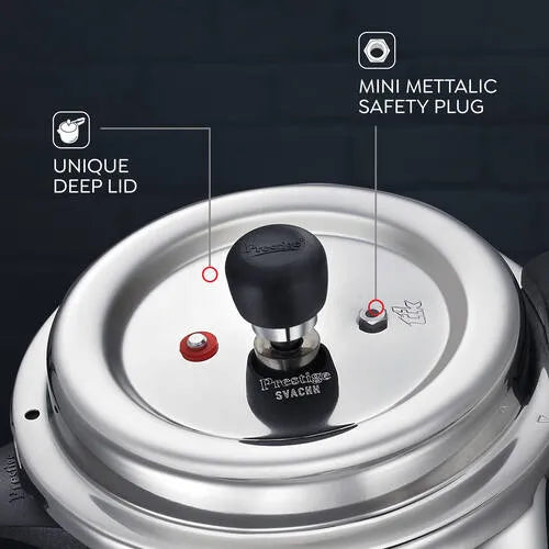 Prestige Svachh Deluxe Alpha Stainless Steel Outer Lid Pressure Cooker