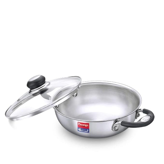 Prestige Tri Ply Splendor Kadai With Glass Lid