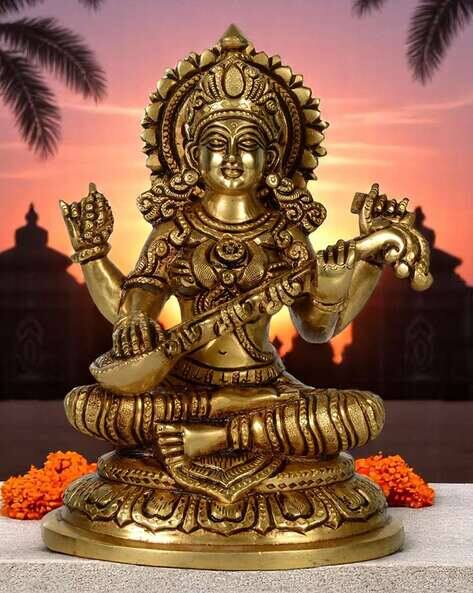 Brass Superfine Goddess Saraswati Statue