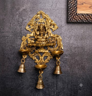 Brass Lakshmi Devi Bell Wall Hanging Statue