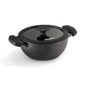 Tramontina Titanex Cast Iron Deep Kadai with Toughened Glass Lid