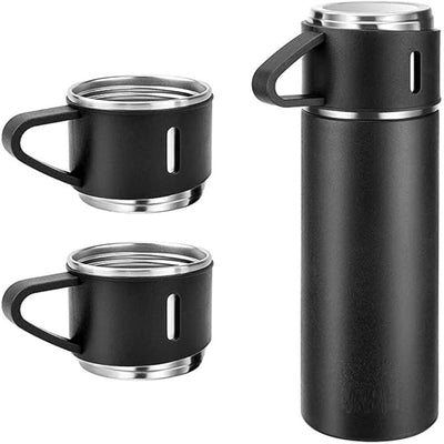 Stainless Steel Vacuum Flask Set of 3 Steel Cups with Flask Combo Size-500ML