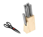 Stainless Steel Kitchen Knife Set with Wooden Block