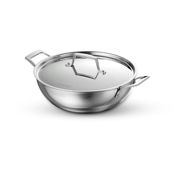 Tramontina Aeion Triply Stainless Steel Kadai with Lid
