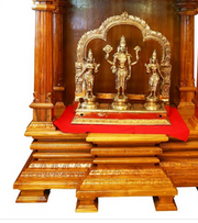 Brass Vishnu with Bhudevi and  Sridevi Statue
