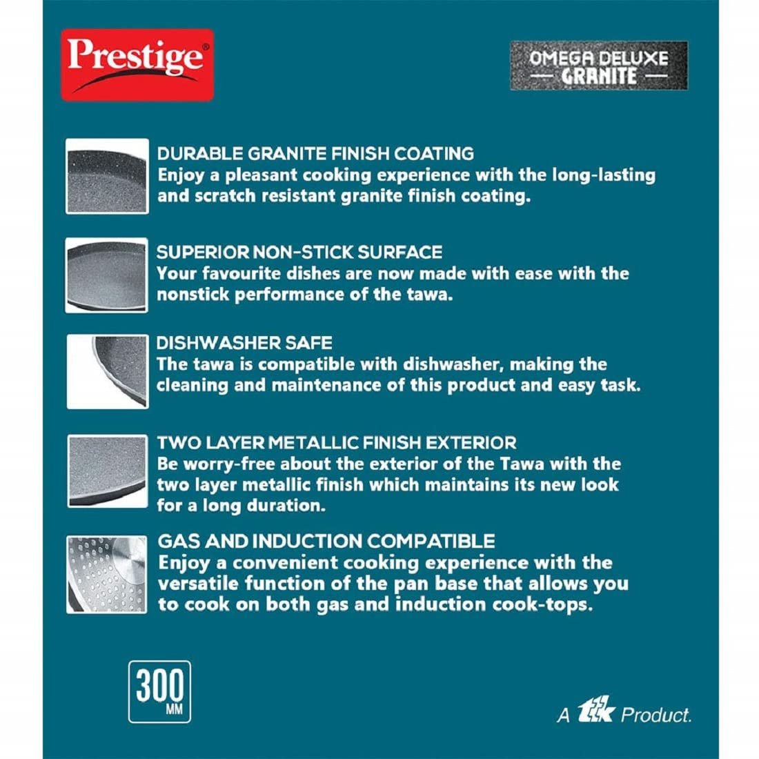 Prestige Omega Deluxe Granite Non-Stick Tawa