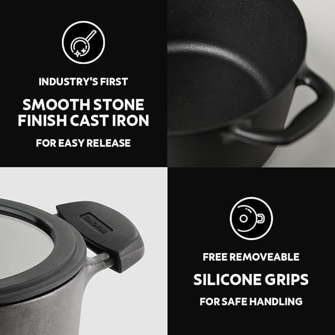 Tramontina Titanex Cast Iron Biryani Pot with Glass Lid