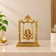 Brass Lord Ganesha On Jhoola Statue