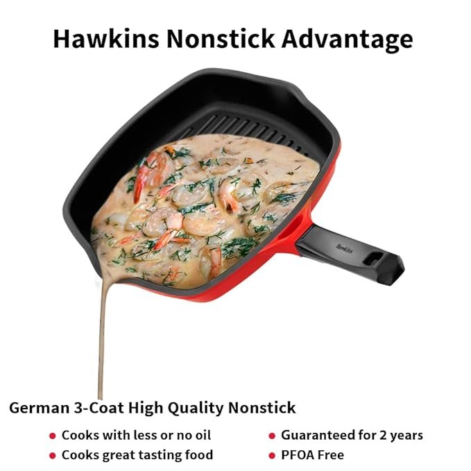 Hawkins Die Cast Nonstick Square Grill Pan