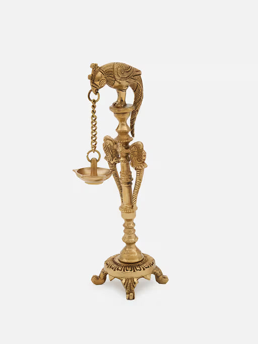 Brass  Five Wick Parrot Hanging Lamp