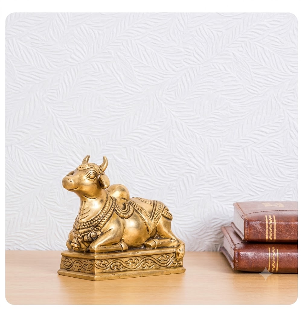 Antique Brass Nandi Vastu Statue
