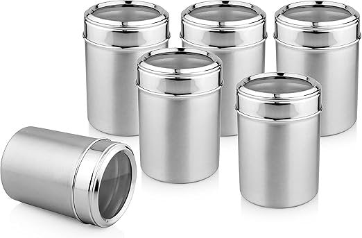 Unique Stainless Steel Transparent Lid Storage Container