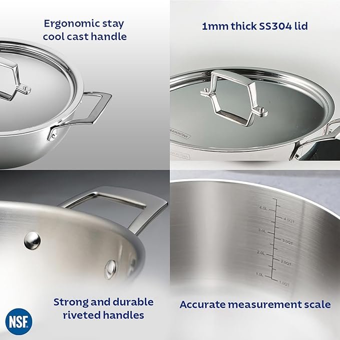 Tramontina Aeion Triply Stainless Steel Casserole