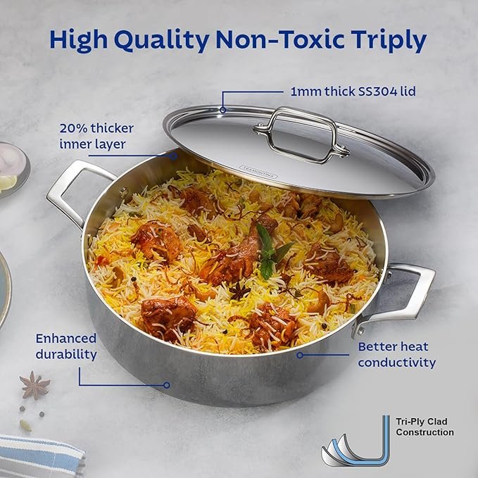 Tramontina Aeion Triply Stainless Steel Casserole