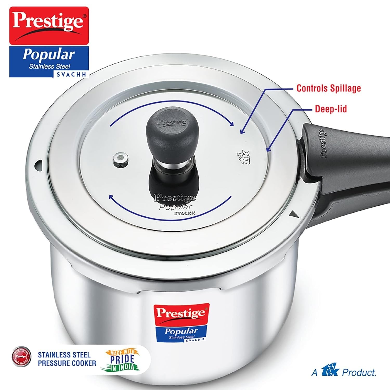 Prestige Popular Svachh Stainless Steel Pressure Cooker
