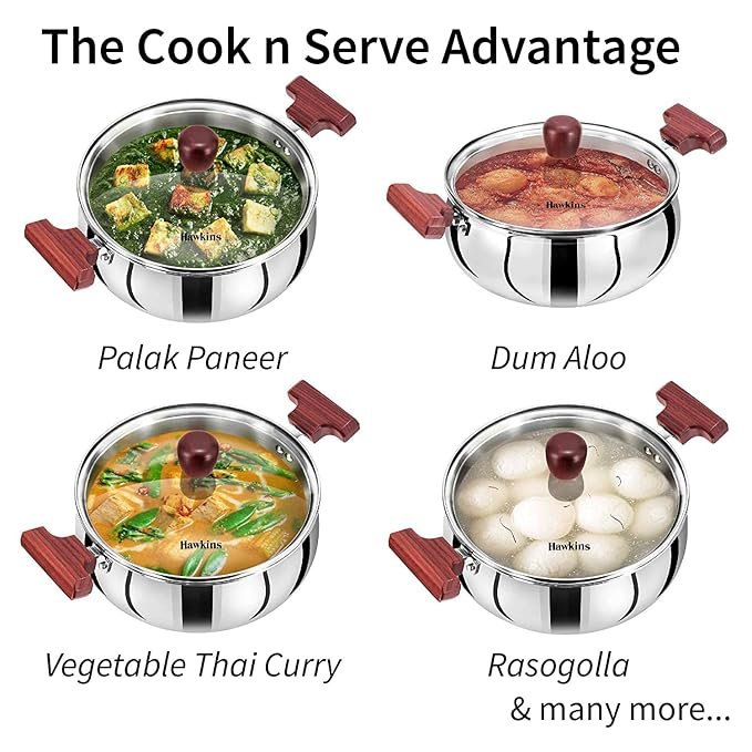 Hawkins Handi Cook n Serve Triply Stainless Steel