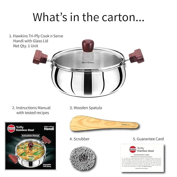 Hawkins Handi Cook n Serve Triply Stainless Steel