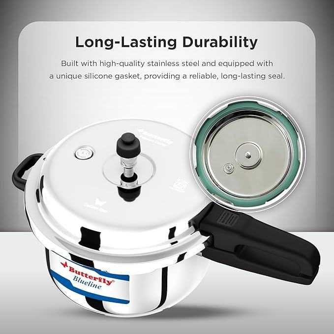 Butterfly Blue Line Stainless Steel Outer Lid Pressure Cooker