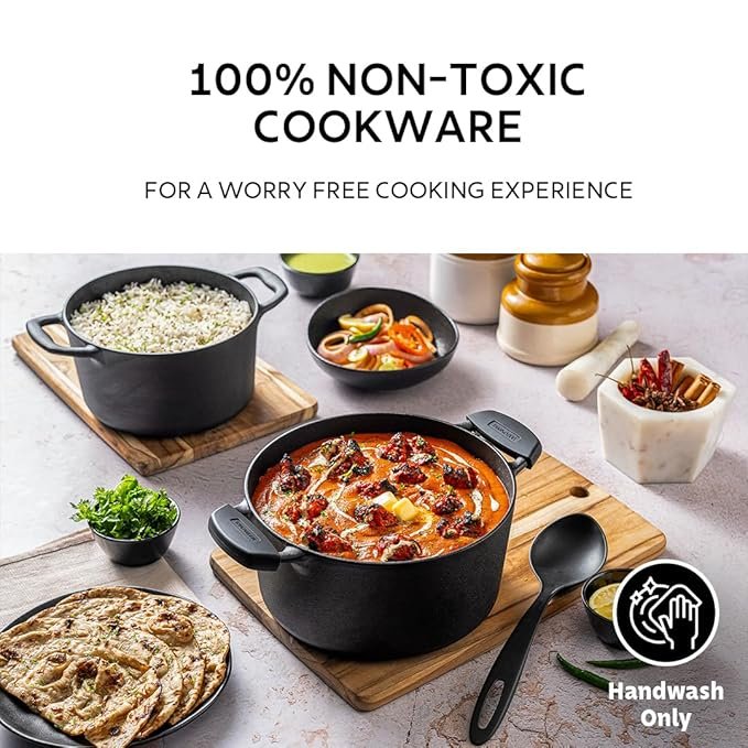 Tramontina Titanex Cast Iron Biryani Pot with Glass Lid