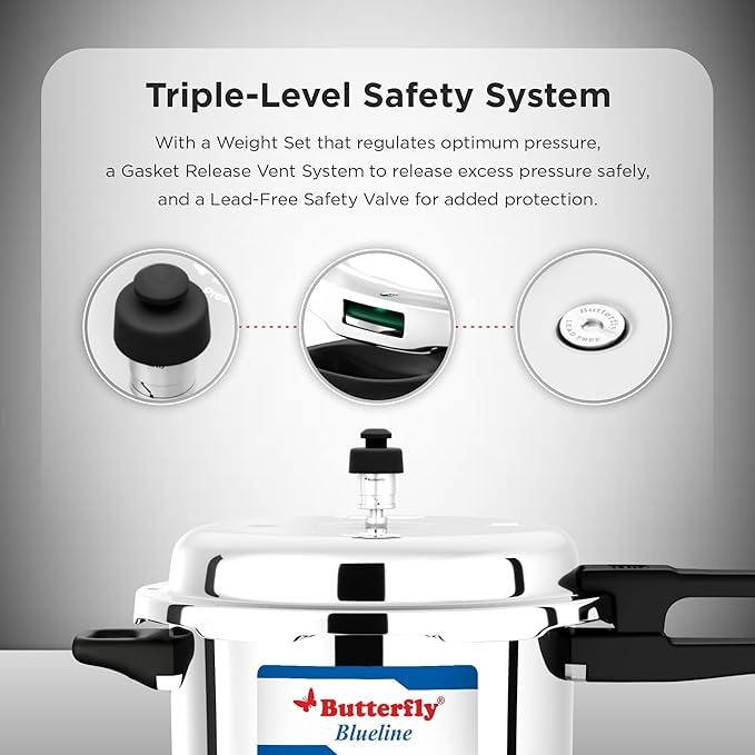 Butterfly Blue Line Stainless Steel Outer Lid Pressure Cooker