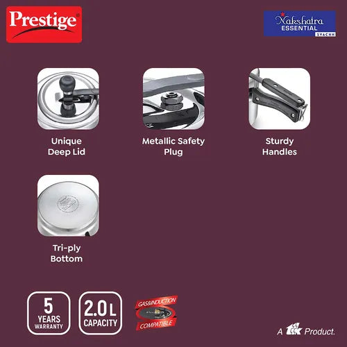 Prestige Nakshatra Svachh Stainless Steel Pressure Cooker