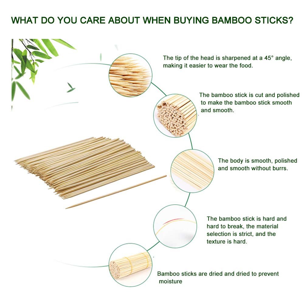 Natural Bamboo Wooden Skewers 15.5Inch 60pcs