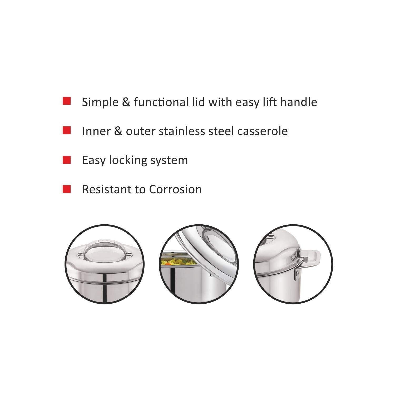 Cello Maxima Stainless Steel Double Walled Insulated Casserole