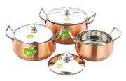 JVL OPUS Pot Full Copper Serving Dish 3 set
