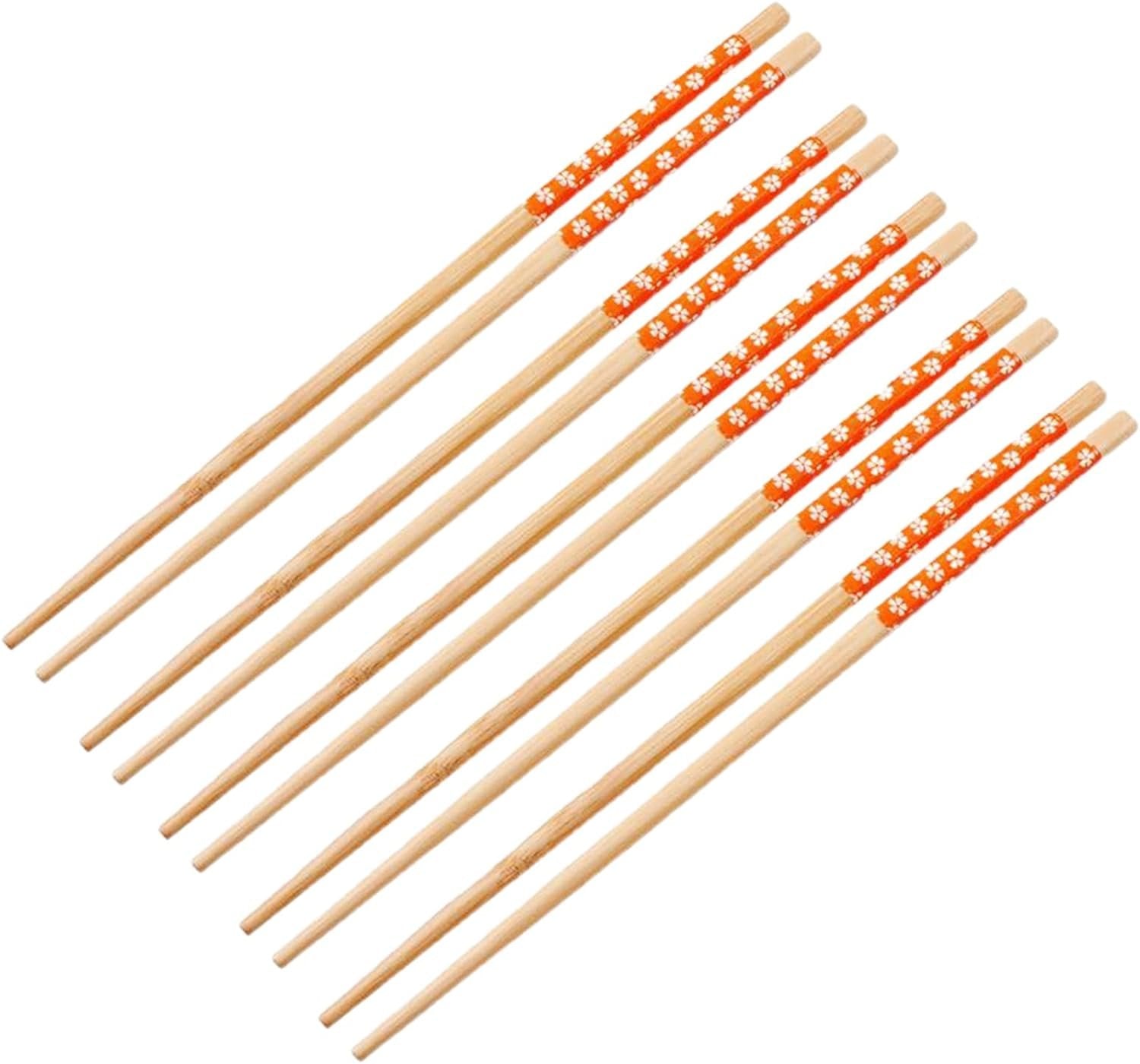 Bamboo Wood Fried Chopsticks for Home Orange 20Pcs