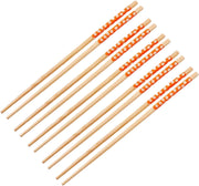 Bamboo Wood Fried Chopsticks for Home Orange 20Pcs