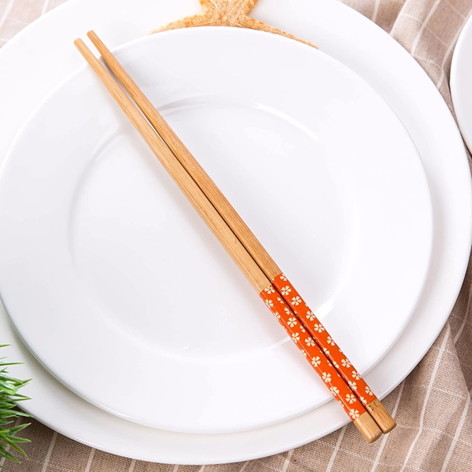 Bamboo Wood Fried Chopsticks for Home Orange 20Pcs