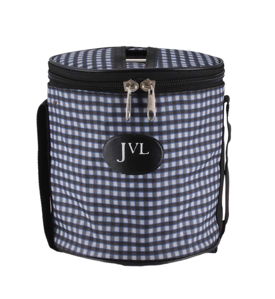 JVL Round Stainless Steel 4 Compartments Lunch Box