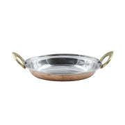 SS Copper Serving Dish With Brass Handle