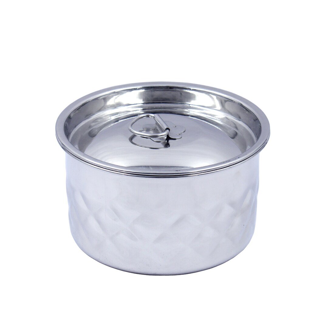 Stainless Steel Diamond Design Dabba Dish