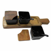Storge Bowl Set With Wooden Lids