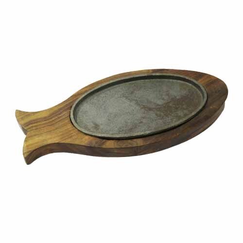Wooden Fish Sizzler Tray