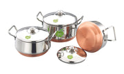 JVL SS Elite Copper Bottom Serving Handi Set 3