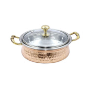 SS Copper Royal Serving Dish With Lid