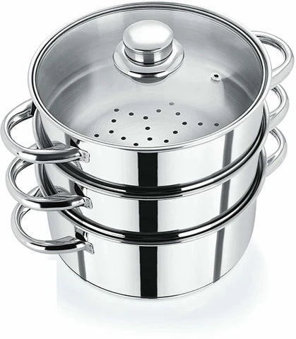 VINOD 3TIER STREAMER GLASS LID 20CM