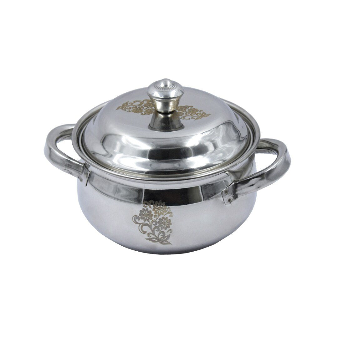 Printed Flower Design Steel Serving Dish